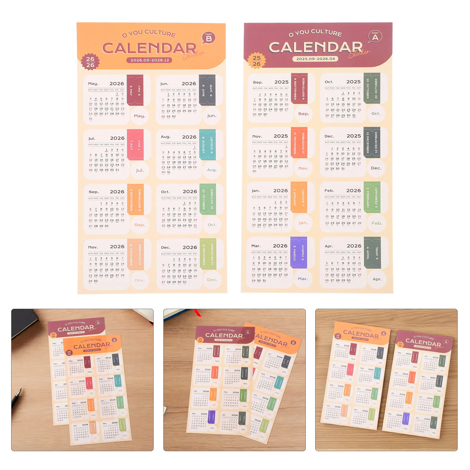 

2 Sheet Agenda Planner Stickers Calendar Monthly Date Decorative Tab Label Specialty Paper Appointment for Dating Clear Tabs