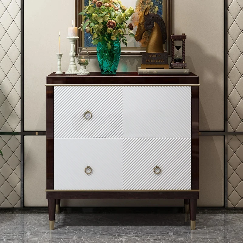 

Light luxury solid wood chest of drawers Modern simple dining side cabinet European bedroom chest of drawers
