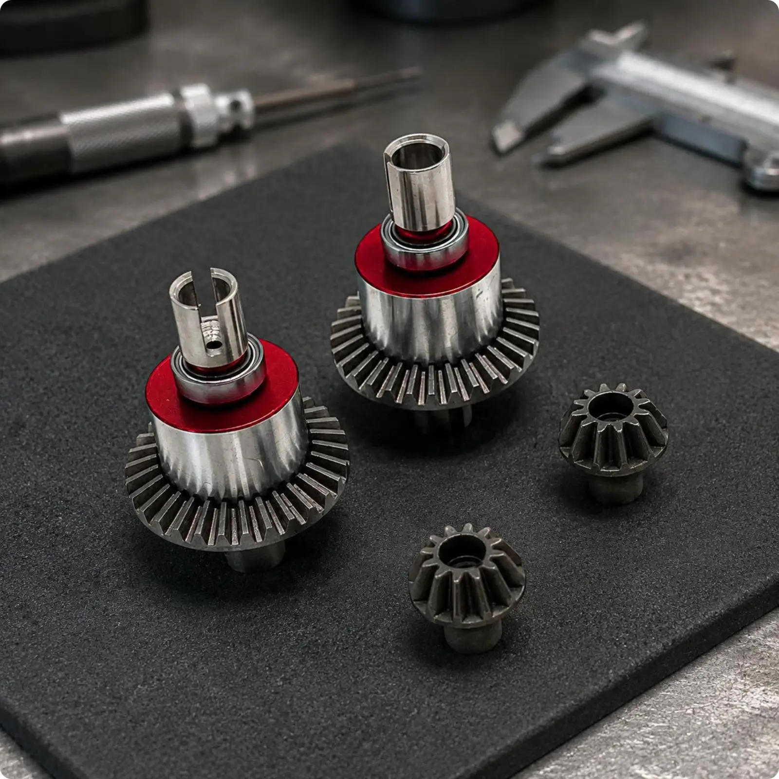 RC Car Differential Gear Set Metal Front Rear Diff for 1/14 1/12 High Speed Off Road Vehicle