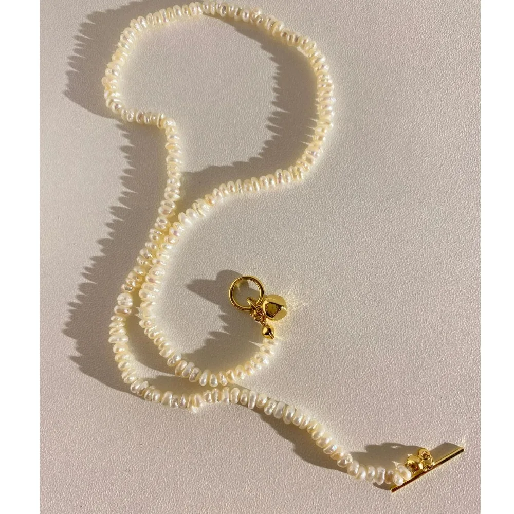 

Russia Style Natural Millet Pearl Strand Necklace for Women Clavicle Chain Summer Light Luxury Internet Celebrity Classic Choker