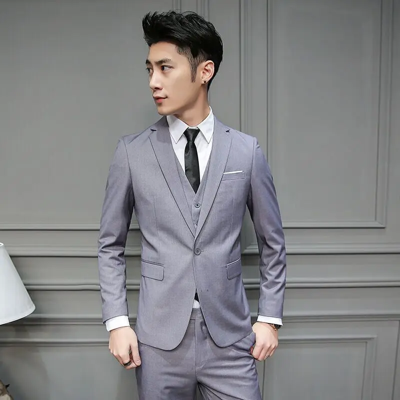 2022 Summer Comfortable Thin Elegant Men\'s Pants Suit Slim Blazer Vest Shirt Pants Four Piece Set Business Suit Wedding Dress