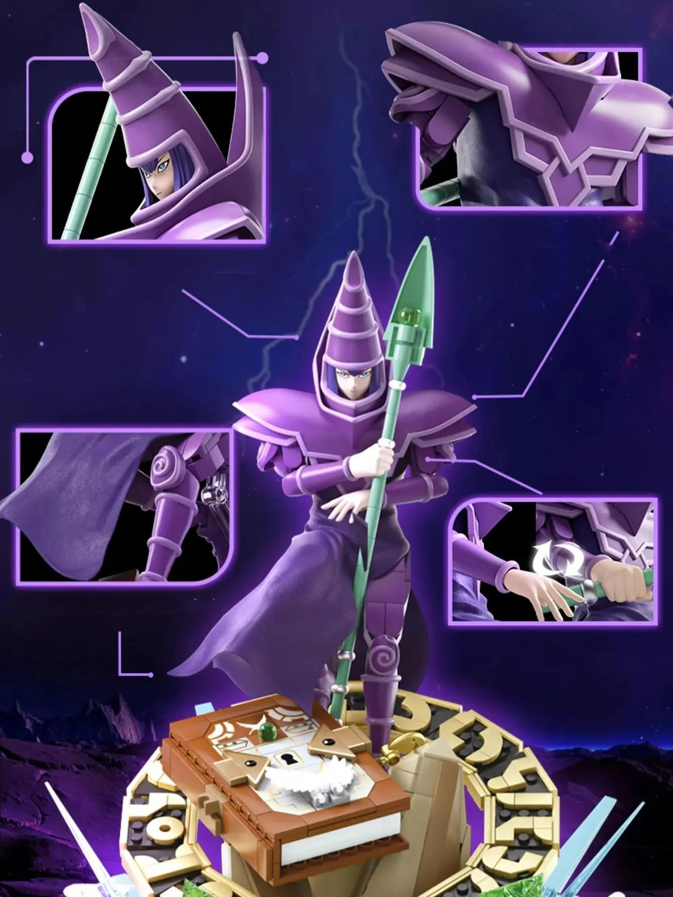 Yu Gi Oh-décennie s de Construction Magicien des Ténèbres, Jouets Assemblés, Figurines d'Animation, Modèles, Ornements de Bureau, Cadeaux