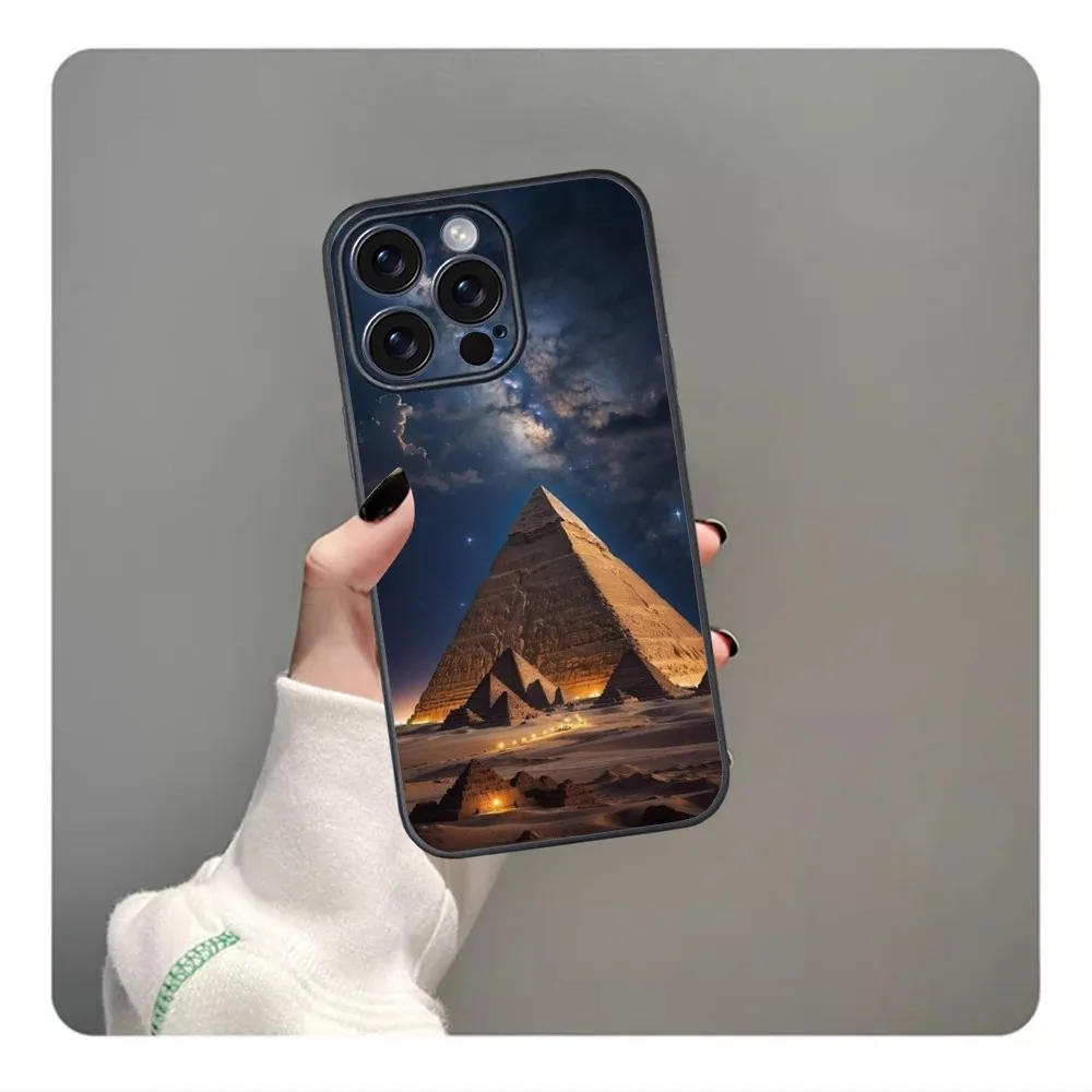 Mysterious Egyptian pyramids Phone Case For iPhone 16 15 14 13 12 11 PRO MAX PLUS Mini TPU Soft to Skin-friendly case