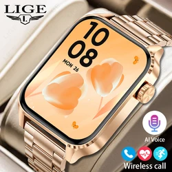 LIGE 1.85” HD Fashion Smart Watch Women Bluetooth Call Sport Women’s Bracelet Fitness Health Monitor Ladies Smartwatch For Women