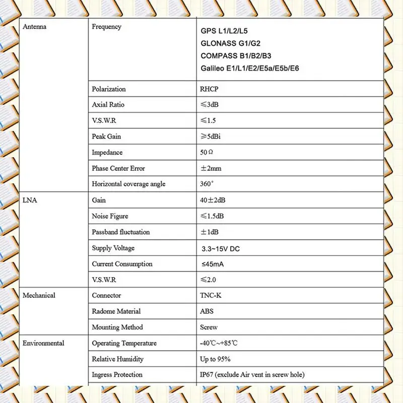 A14M 3.3-15V CORS RTK GNSS هوائي المسح كسب عالي الدقة GPS GLONASS BDS غاليليو TNC-K هوائي GNSS هوائي المسح