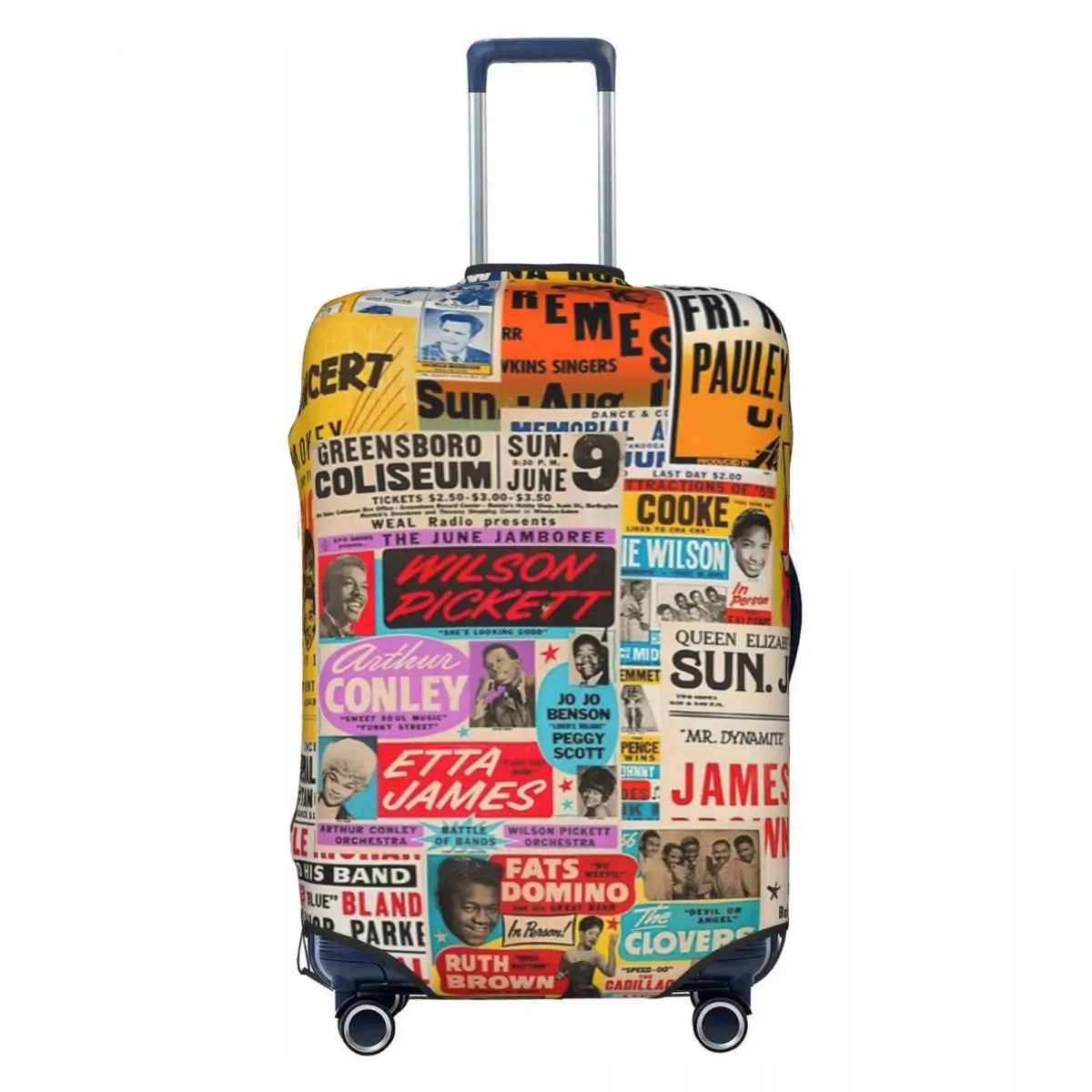 Vintage Rock And Roll Posters Bagagem Protetora Poeira Cobre Elastic Waterproof 18-32inch Suitcase Cover Viagem Acessórios