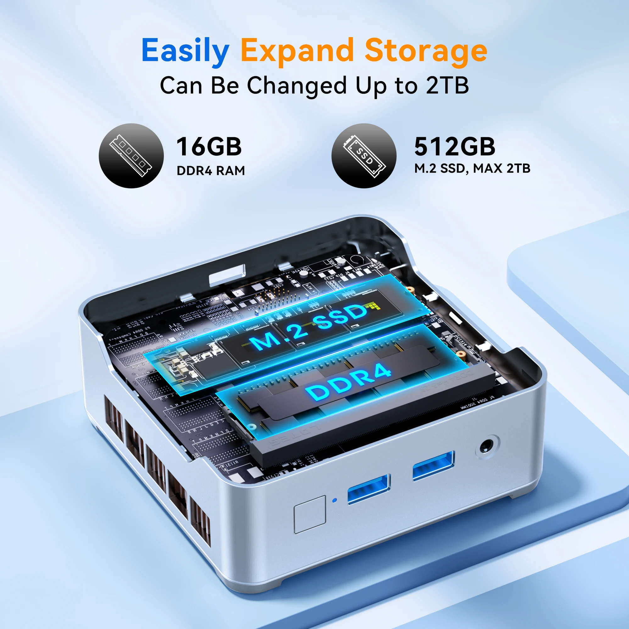 ACEMAGIC Mini PC E2 Mini Computer Alder Lake-N97 16GB DDR4 512GB M.2 SSD Windows 11 Pro Micro Desktop Computer Mini Desktop PC