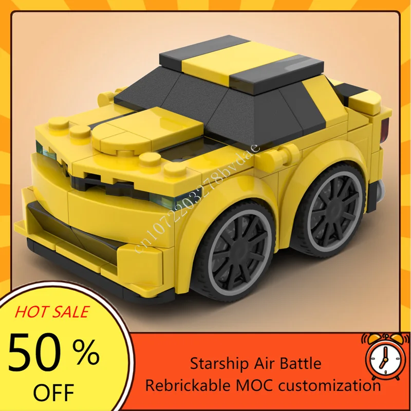 MOC klassieke cartoonfiguren puzzelset - gele bijen en Camaro Prime Peterbilt 379 architectuur DIY kerstcadeau voor kinderen van leeftijden