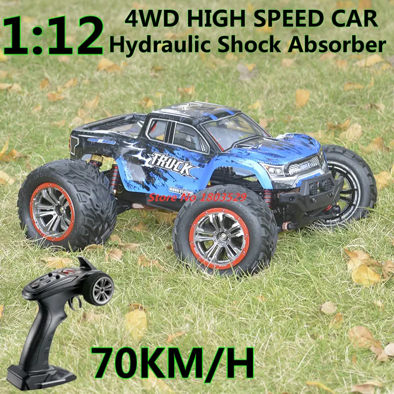 70KM/H 1/12 2.4G 4WD RC Racing Car Off-Road Truck High Speed Racing Monster Vehicles Models Toys Shock-absorbing Car Boy Gifts