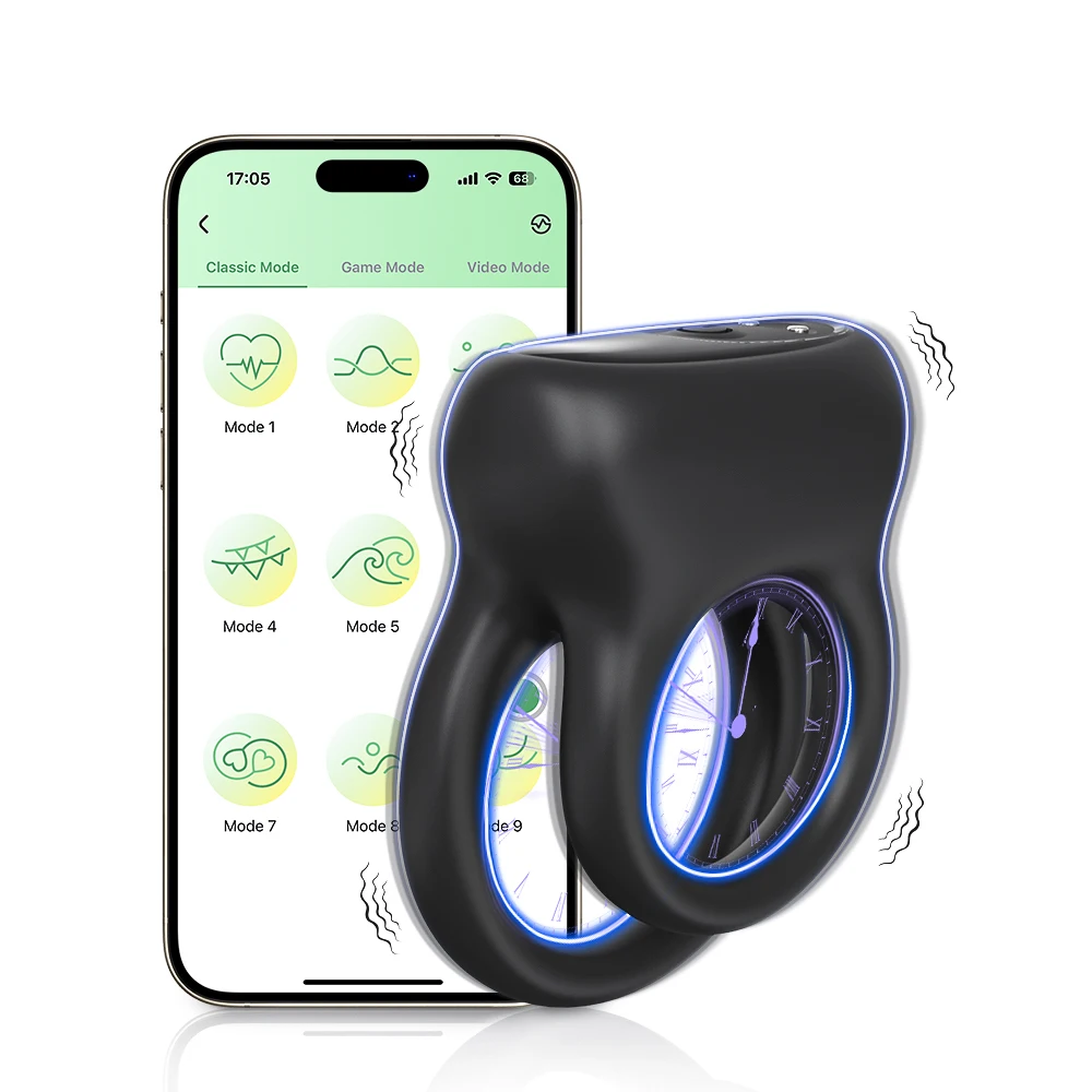 앱 제어 남성 페니스 콕 링 진동기, 사정 지연 진동기, 확대기 코킹 자위기, 성인용 섹스 토이