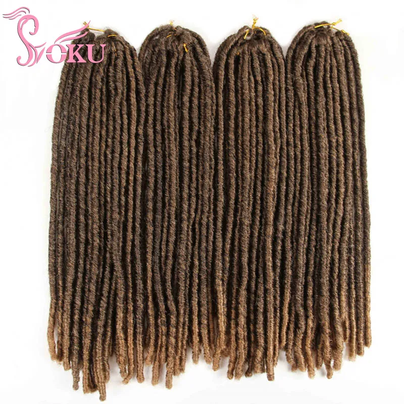 Straight Faux Locs Crochet Hair Goddess Locs Soft Dreadlocks Ombre Red Burg Synthetic Braids Hair Extension Afro Women Roots