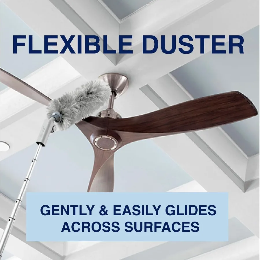 Sistema de pó de alto desempenho com 1 alça extensível 3 espanadores descartáveis 1 espanador reutilizável e 1 saco de armazenamento para eficiente