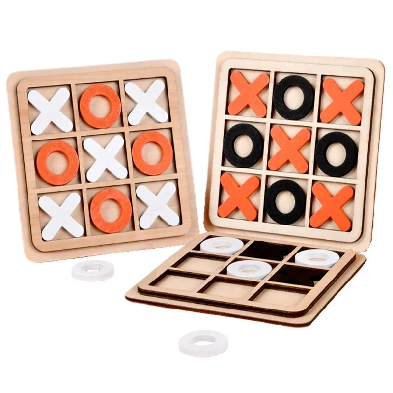 

Montessori Chess Play Wooden Jigsaw Toy Game Interaction Puzzles Training Brain Learing Early Educational Toys For Children Kids