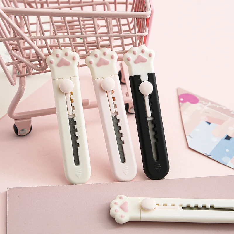 المحمولة البسيطة القط مخلب سكّين متعدّد الاستخدامات الإبداعية Kawaii مريحة حساب اليد ورقة قطع أداة طالب القرطاسية لوازم الفن #1