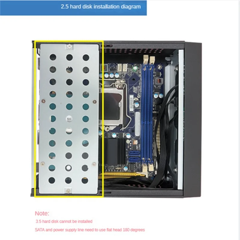 AT12 M10 Mini ITX Computer Case HTPC Host Chassis USB2.0 ITX Enclosure Industrial Control Chassis For Office Business Easy Insta