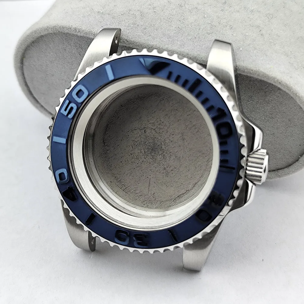 40,5mm Edelstahlgehäuse passend für NH35/NH36 Uhrwerk, Saphirglas, Ersatzteile, Zubehör, Silber, Schwarz, Roségold, Yacht-Uhrenbox – Detail 6
