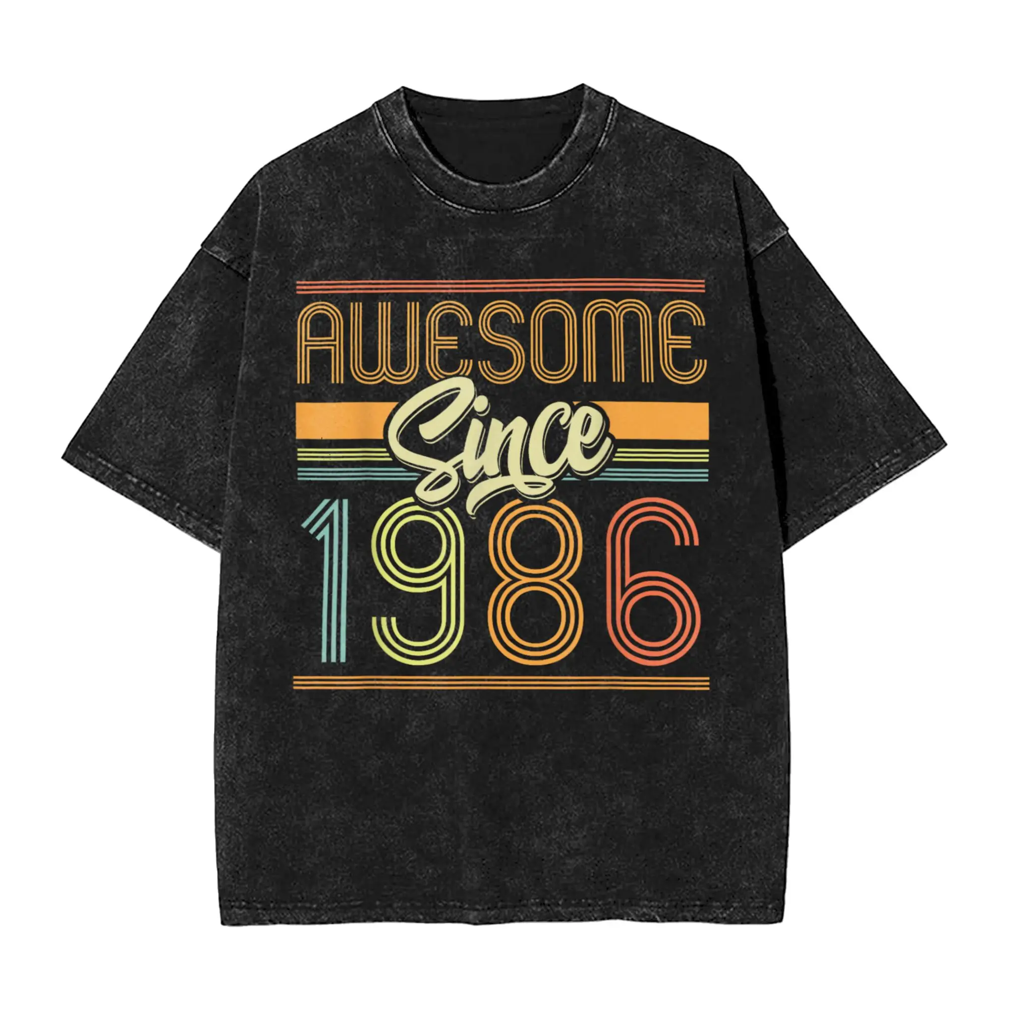 

Awesome Since 1986 40th Birthday 40 Years Old Bday T-Shirt Summer Vintage T-Shirts Cotton Hip Hop Tee Shirt For Men Print Tees