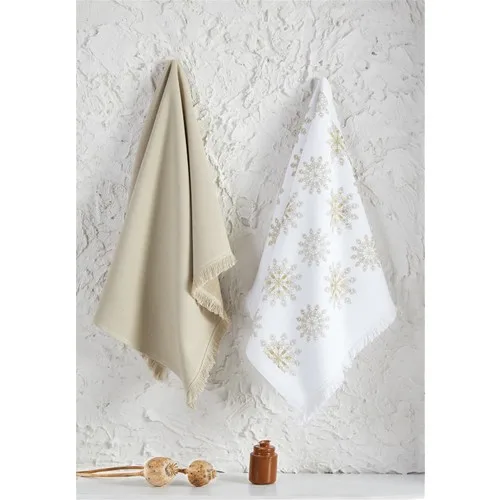 Ecocotton Organic Cotton 45 X65Cm Tea Towel-Snowy Gold