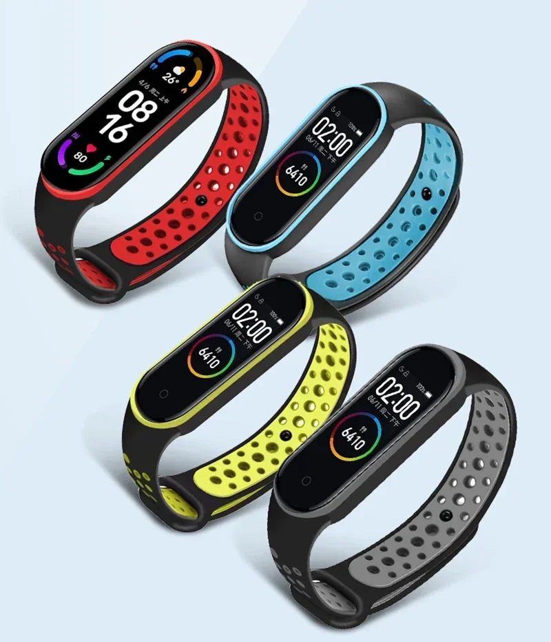 Sport Watch Bands For Xiaomi Mi Band 7 6 NFC Bracelet Silicone Smart wristband Miband 4 Belt pulseira correa mi band 3 4 5 strap