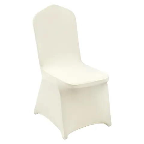 SucceBuy 30/50PCS Ivory Stretch Spandex Folding Chair Cover Universal Fitted Chair Cover Removable Washable Protective Slipcover