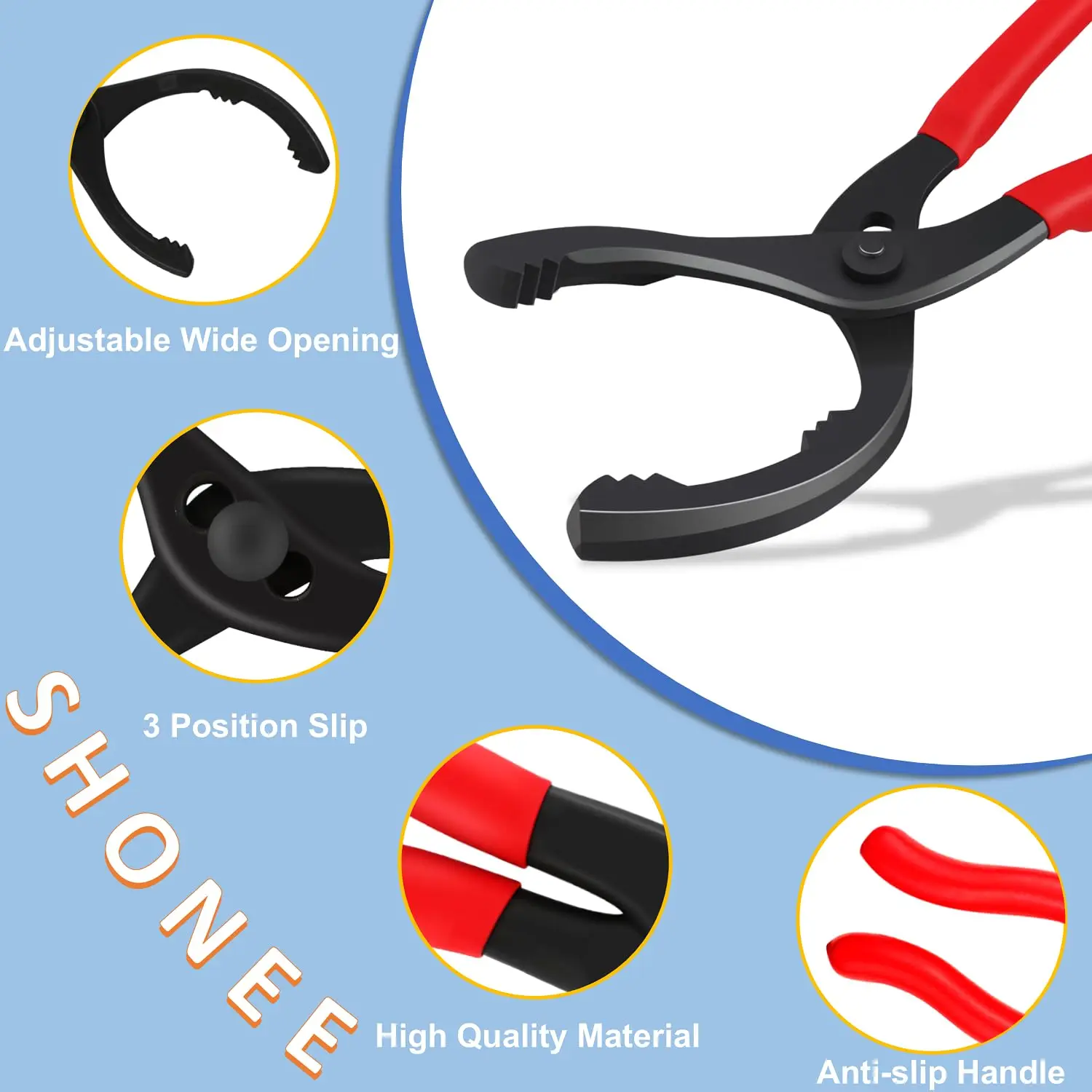 10-16in كماشة فلتر الزيت قابل للتعديل مفتاح ربط صغير عالمي متعدد الوظائف أداة إزالة الصواميل لمرشحات المحرك قناة والتجهيزات #4