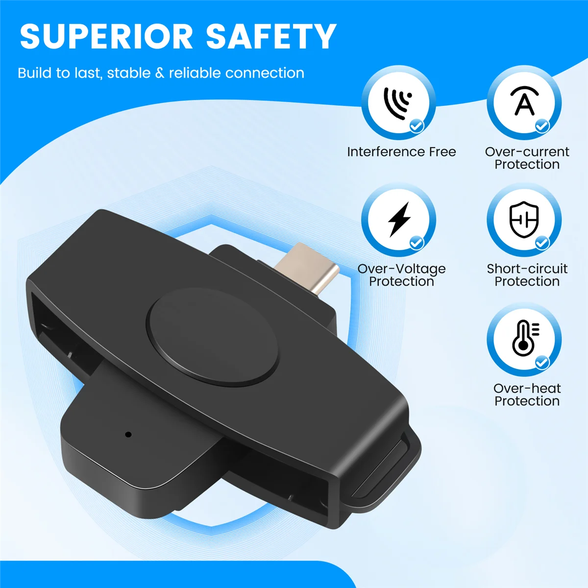 A56XQ CSCR3 Smart CAC Card Reader Type-C Bank Tax Declaration SIM Card/IC Card ID Card Reader