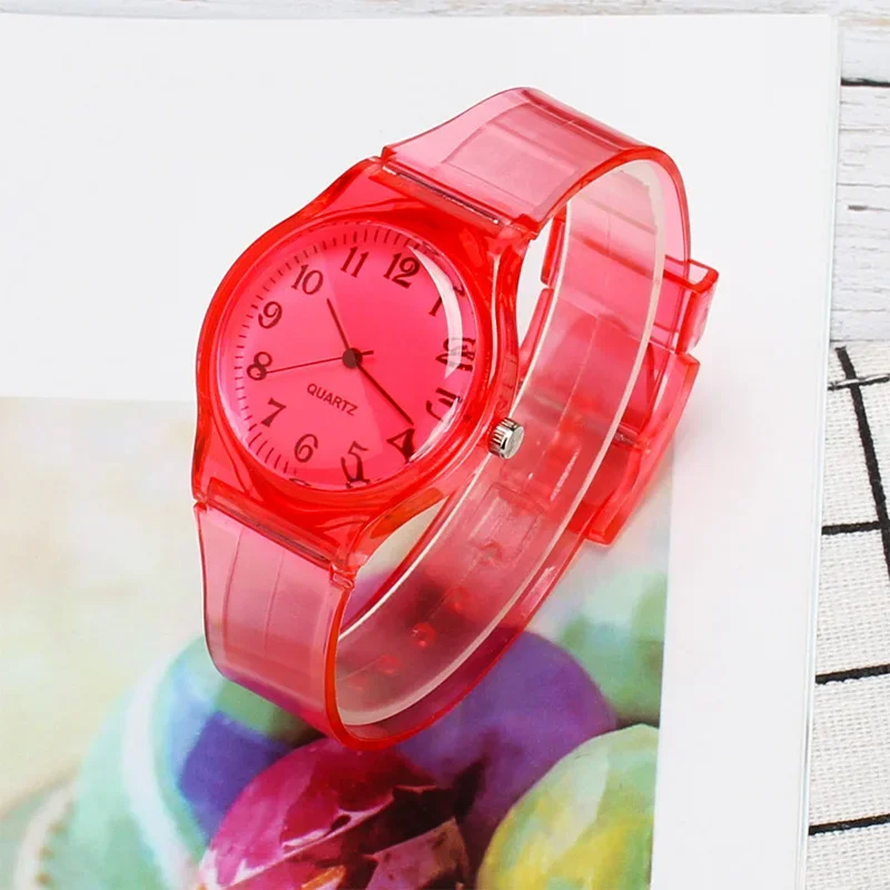 Casual Fashion Women Ladies Silicone Jelly Quartz Watches Women Lovely Wristwatch Transparent Summer Candy Color Student Clock