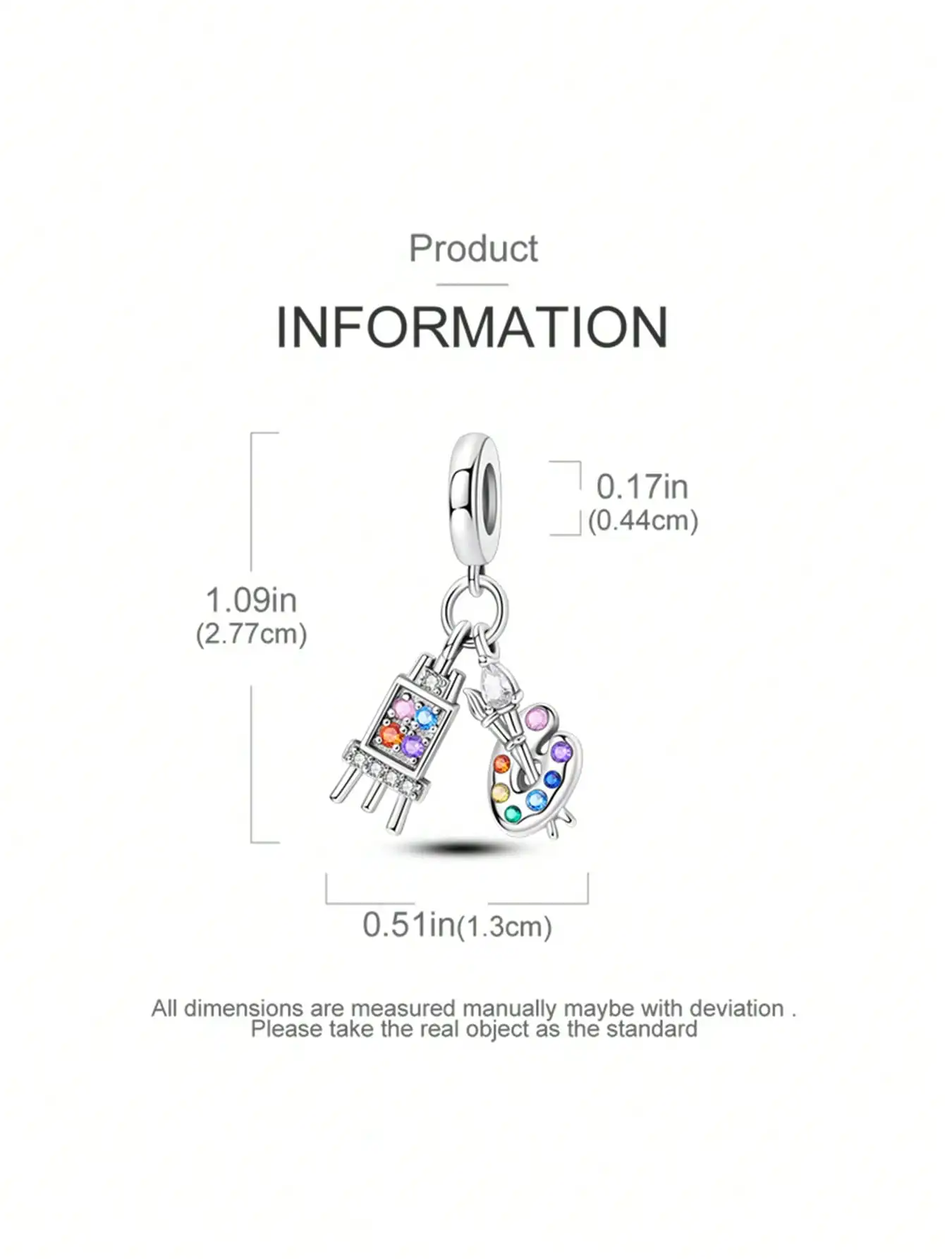 Charms Plata Art Festival Painting Board  Beads Charm Silver Plated Fit Charms Original Bracelet for Jewelry Making DIY Charm