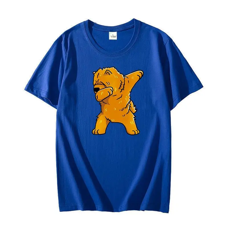 Dabbing ?Chow Chow Dog Unisex graphic t shirt for men oversize cotton T-shirt short sleeve t-shirts Summer t shirt for men