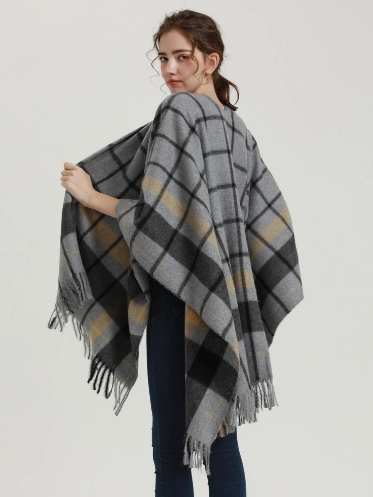 Luxury Design Imitation Cashmere Women Scarf Winter Plaid Poncho Tassel Wrap Shawl Capa Para Mujer Pashmina Chales Echarpe Hiver