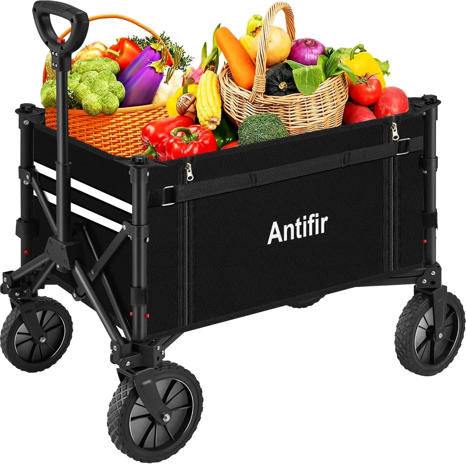 

Collapsible Wagon with Large Capacity Utility Wagons Carts Heavy Duty Foldable Portable Folding Wagon with All-Terrain Wheels