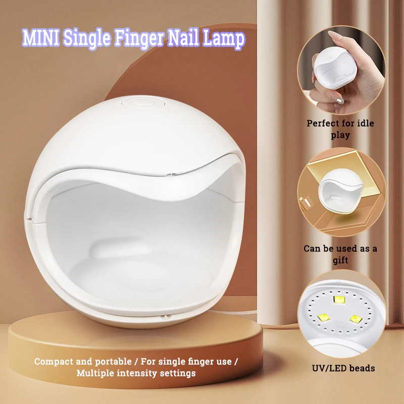 Mini Nail Lamp - Portable LED Curing Light for Gel Nails, Wearable Manicure Lamp, UV Therapy Tool - Compact, Dual-Source