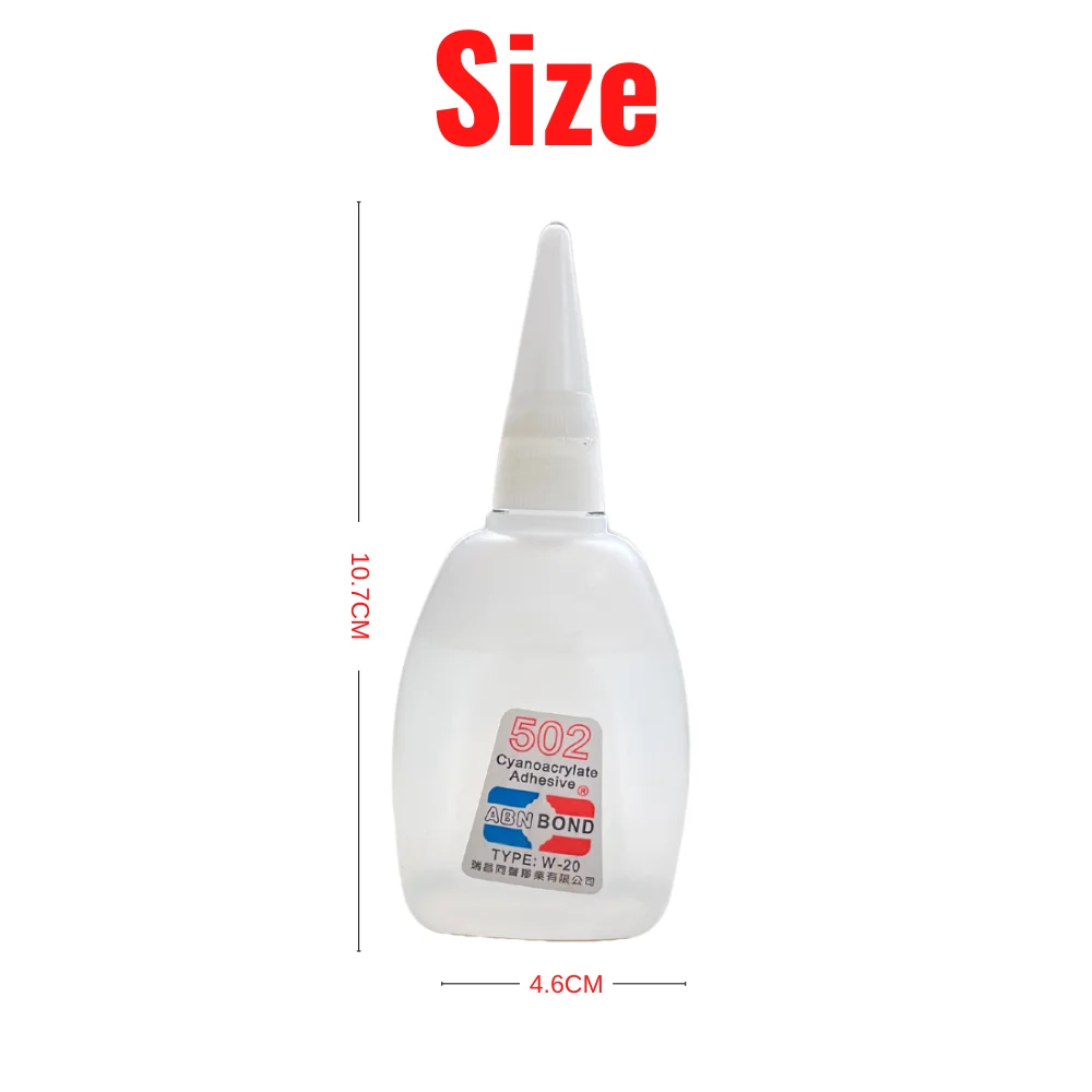 50g 502 Super Glue Instant Dry Cyanoacrylate Strong Adhesive Office Supplies Quick Bond Leather Glass Metal Fast Glue