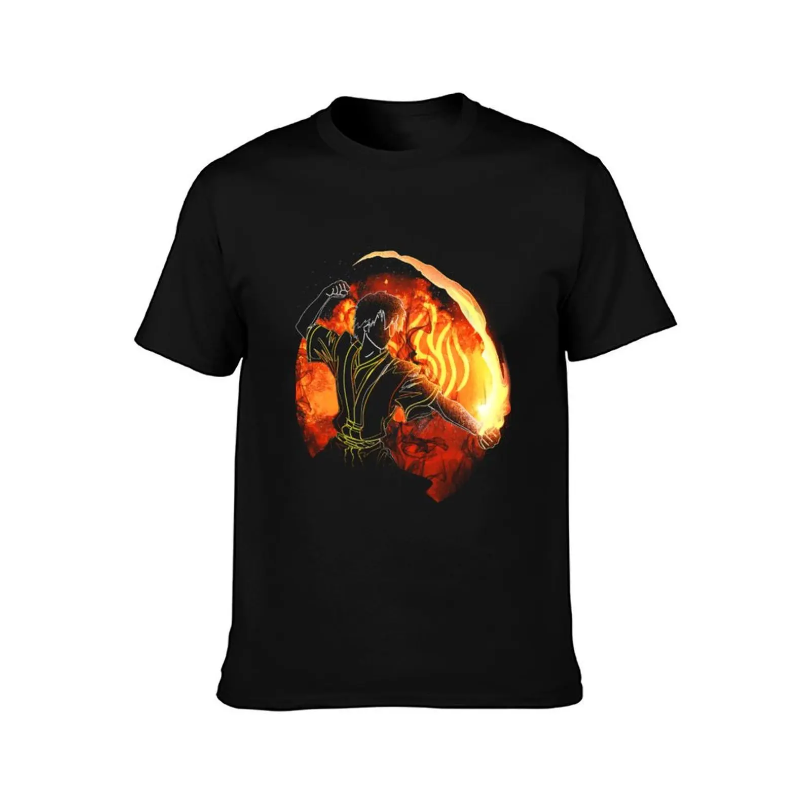 Firebending Orb T-Shirt Summer Casual Cotton Tee Oversized Streetwear Tops Vintage Graphic Print Loose Fit Short Sleeve