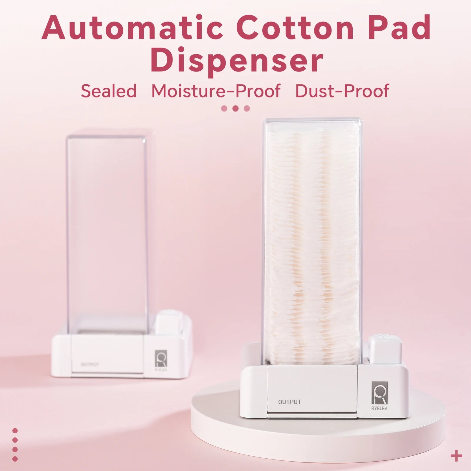Cotton Pad Dispenser White Automatic Press Type Makeup Cotton Storage Box 1PCS Desktop Cotton Container For Lint Free Nail Wipes