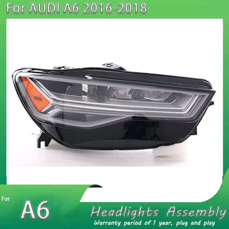 

Подходит для Audi A6 C7PA 2016-2018 годов выпуска, светодиодная фара, полусборная, передняя, американская версия, Plug and Play.