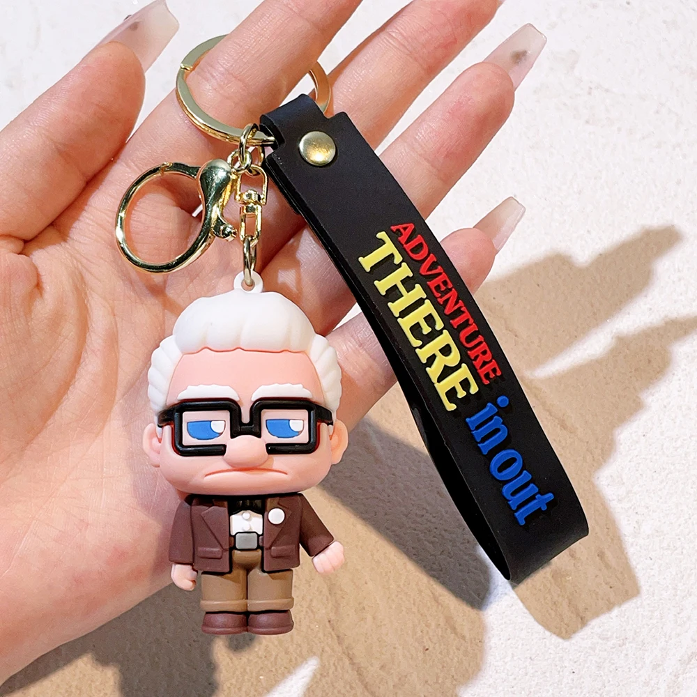 Disney Up Travel with the house ผจญภัยแก้ว cabochon พวงกุญแจกระเป๋าพวงกุญแจรถผู้ถือแหวน Charms พวงกุญแจของขวัญ