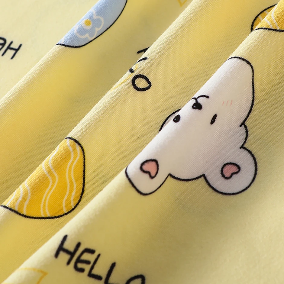2-teiliges Four Seasons Kinder-Set mit Vollprint-Motiv für Mädchen, süße langärmelige Hose, Schlafanzug, bequemes Rundhals-T-Shirt – Detail 19