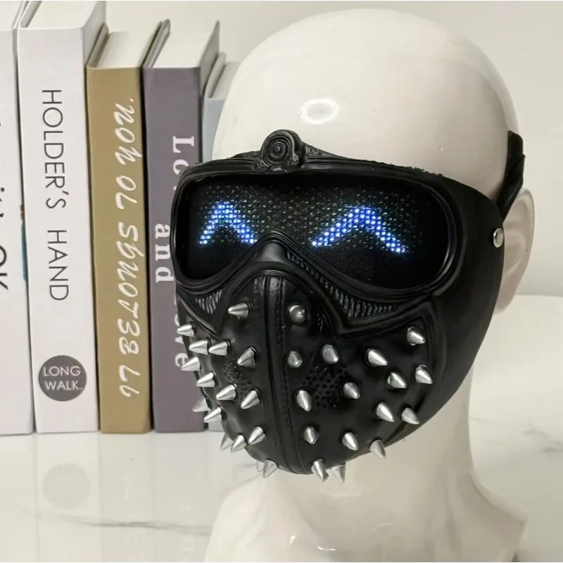 Everbright Store Watch Dogs 2 Wrench Mask Rivet LED Bluetooth Mask App Bluetooth Programming WatchDogs Mask Prop