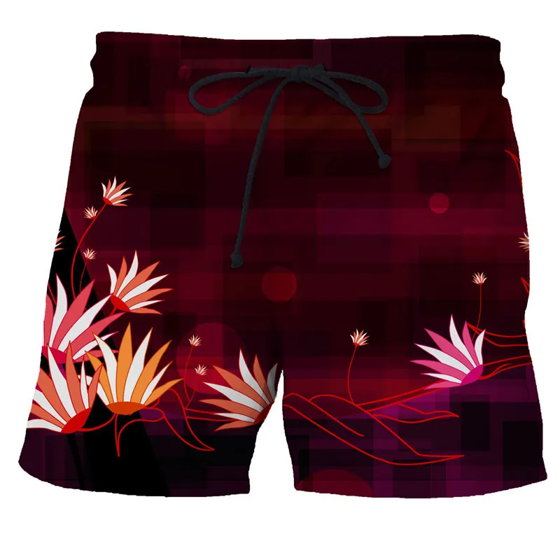 Homens e Mulheres 3D Flower Print Carga Shorts, Roupa Casual, Calças Streetwear, Moda, Verão, Novo, Plus Size, S-7XL