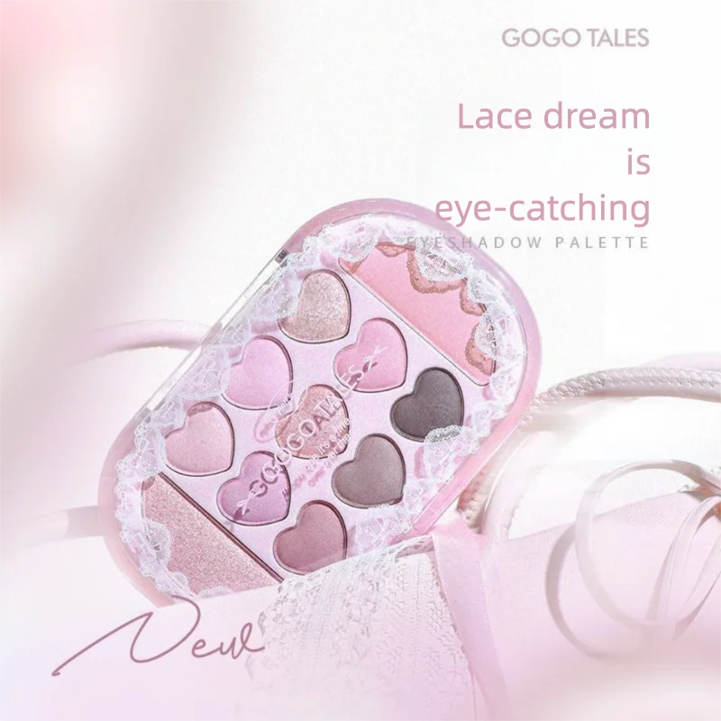 GOGO TALES 11-color Sweet & Light Eyeshadow Palette, All-in-one For Students, Daily Blush And Contour Palette