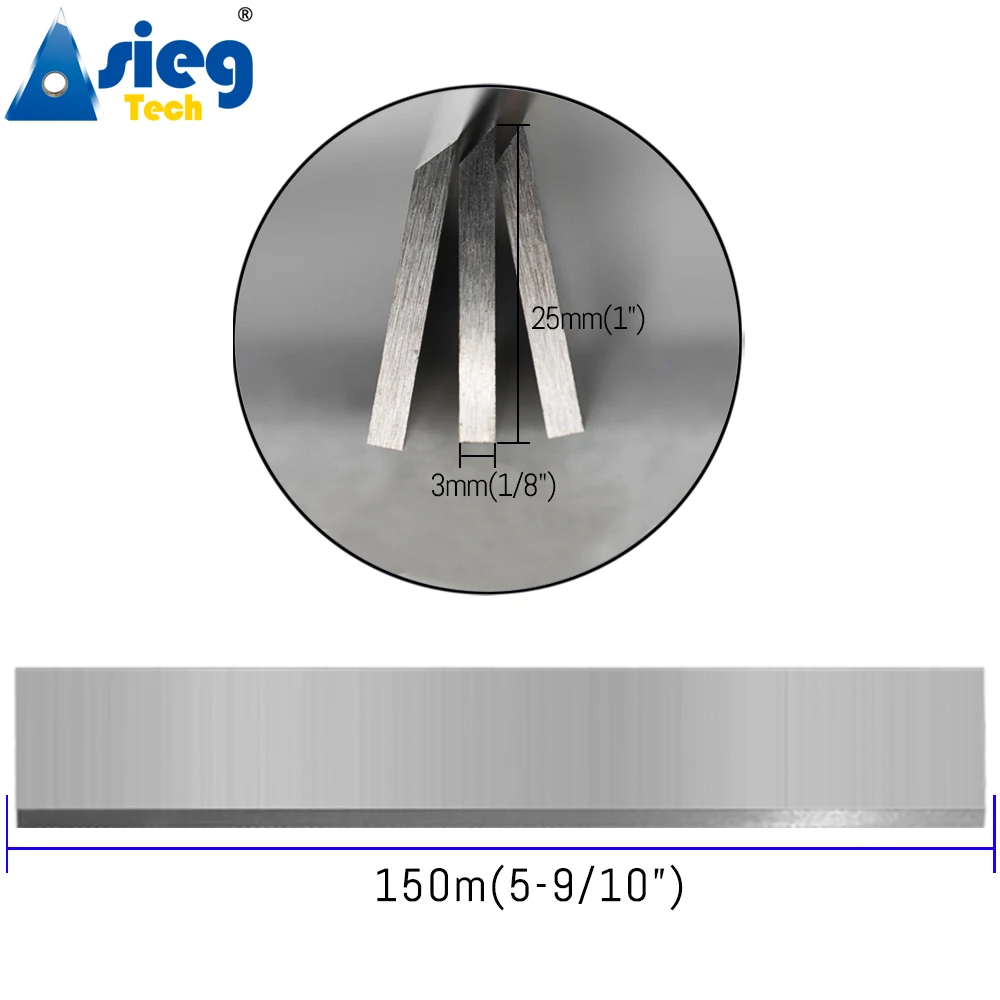 150×25×3mm HSS 3pcs planer blades jointer Knives set Resharpenable 6inch for Woodworking Thickness Planer