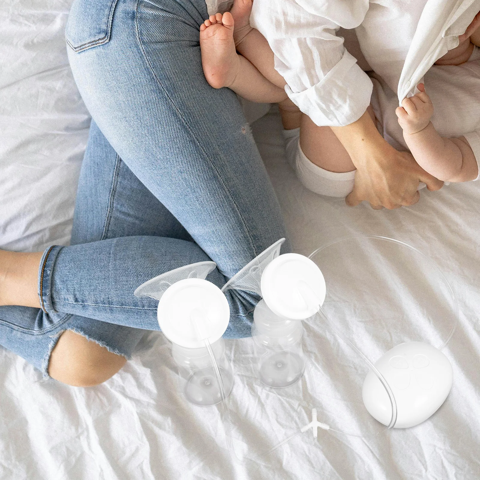 

1Set Electric Breast Pump Silent Suction Milk Extractor Painless Portable Double Breast for New Mothers