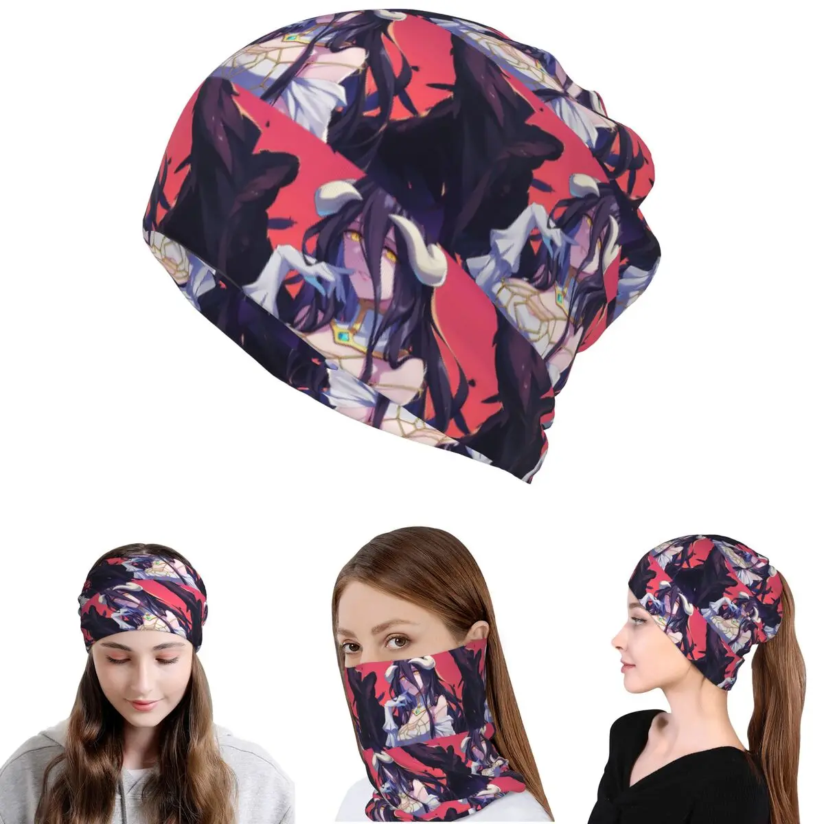 

Adventure Anime Albedo Overlord Bandana Neck Cover Mask Scarf Multifunction Face Mask Beanies Hat for Men Women Adult All Season