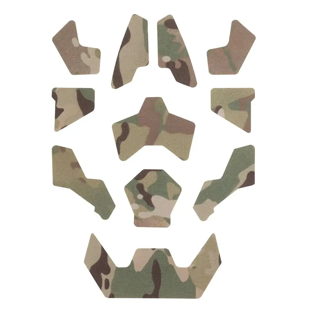 11Pcs Tactical Helmet Magic Sticker Airsoft Helmet Patches Hook and Loop MC camo Sticky for FAST SF High-Cut Helmet Accessories