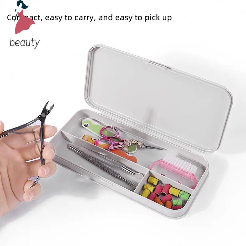 Plastic Nail Art Storage Box, Nail Parts Organizer, Cuboid Container, Packaging Case para Nail Brush File, Manicure Tools