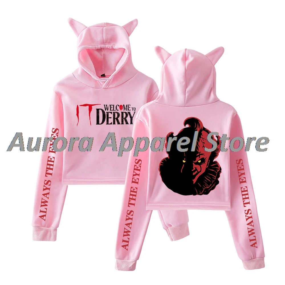 IT مرحبا بكم في Derry Always The Eyes Merch البلوز أنثى آذان القط هوديي كم طويل المحملة الملابس النسائية