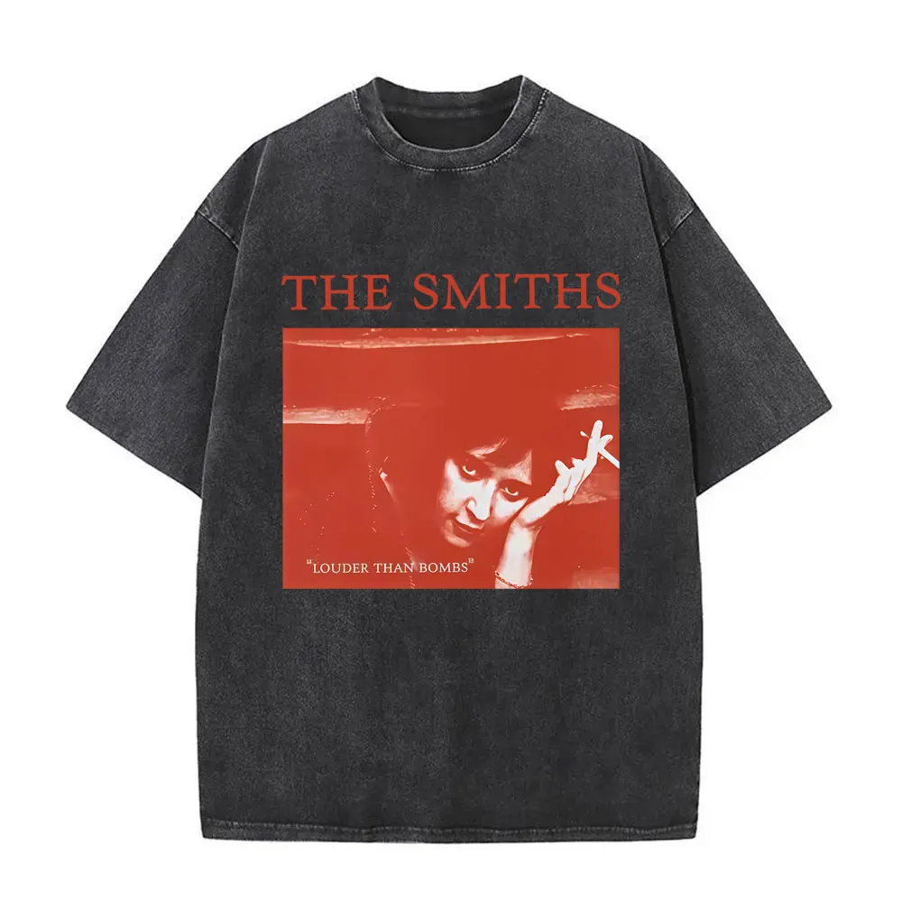 

Rock Band The Smiths Louder Vintage Washed T-shirt Alternative 1980's Indie Morrissey T Shirt The Queen Is Dead T-shirts Unisex