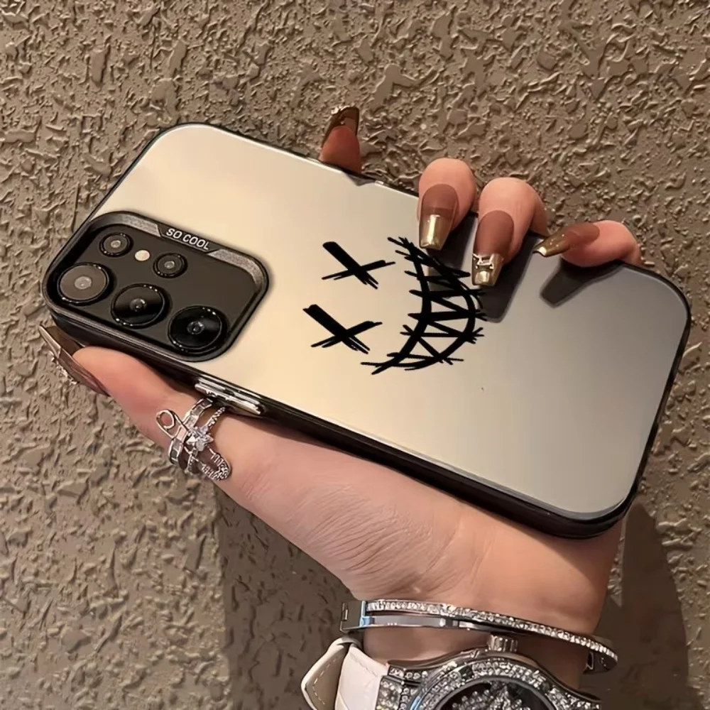 Smiling Devil Print Silver IMD Phone Case For Samsung Galaxy A71 A72 A73 A56 A55 A54 A53 A52 A52s A51 A50 4G 5G Shockproof Cover view 3