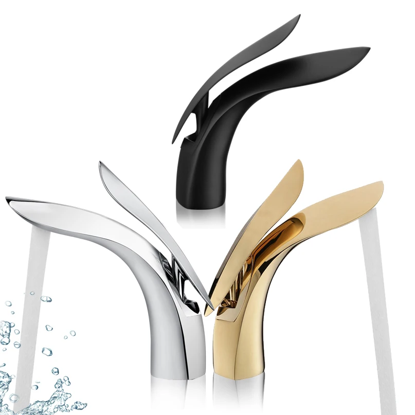 

Basin Faucets Modern Black Bathroom Faucet Waterfall Single Hole Cold Hot Water Tap Basin Faucet Mixer Taps Brass Para Crane